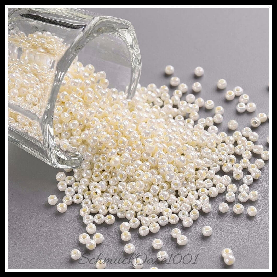 Fgb® ceylon glasperlen – 12/0 – 2.3x1.5 mm – 40 g, in der farbe glas, fgb, ceylon, klasse a, rund