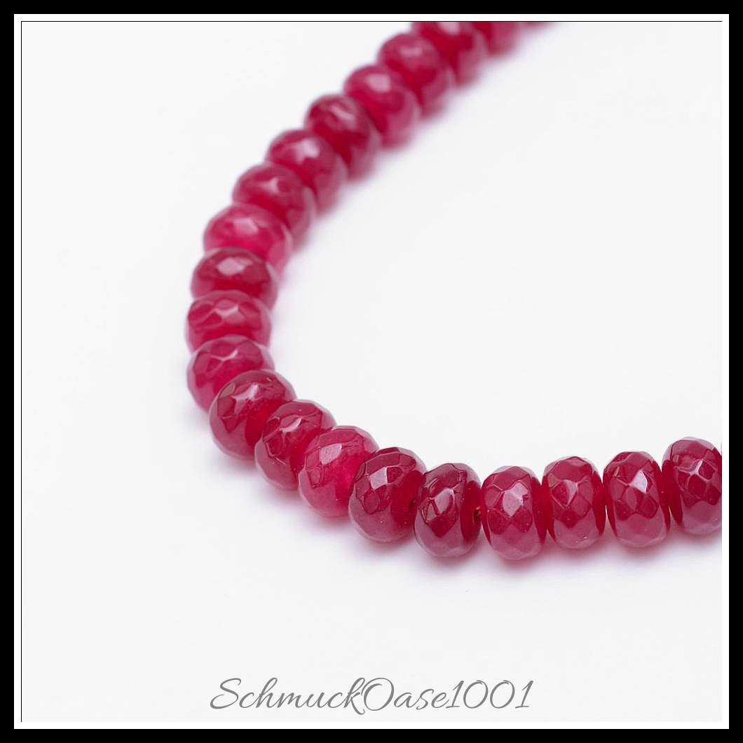 Natürliche jadeperlen, gefärbt, facettiert – rondell, verschiedene farben, aus koralle in der farbe natuerliche weisse jade, gefaerbt, facettiert, rondell und größe 4-5x3 mm bohrung: 0.5 mm ca. 115-120 stk pro strang 13.39-13.98 zoll (34-35.5 cm) 2 stränge, ausdrucksstark und ideal für auffällige designs