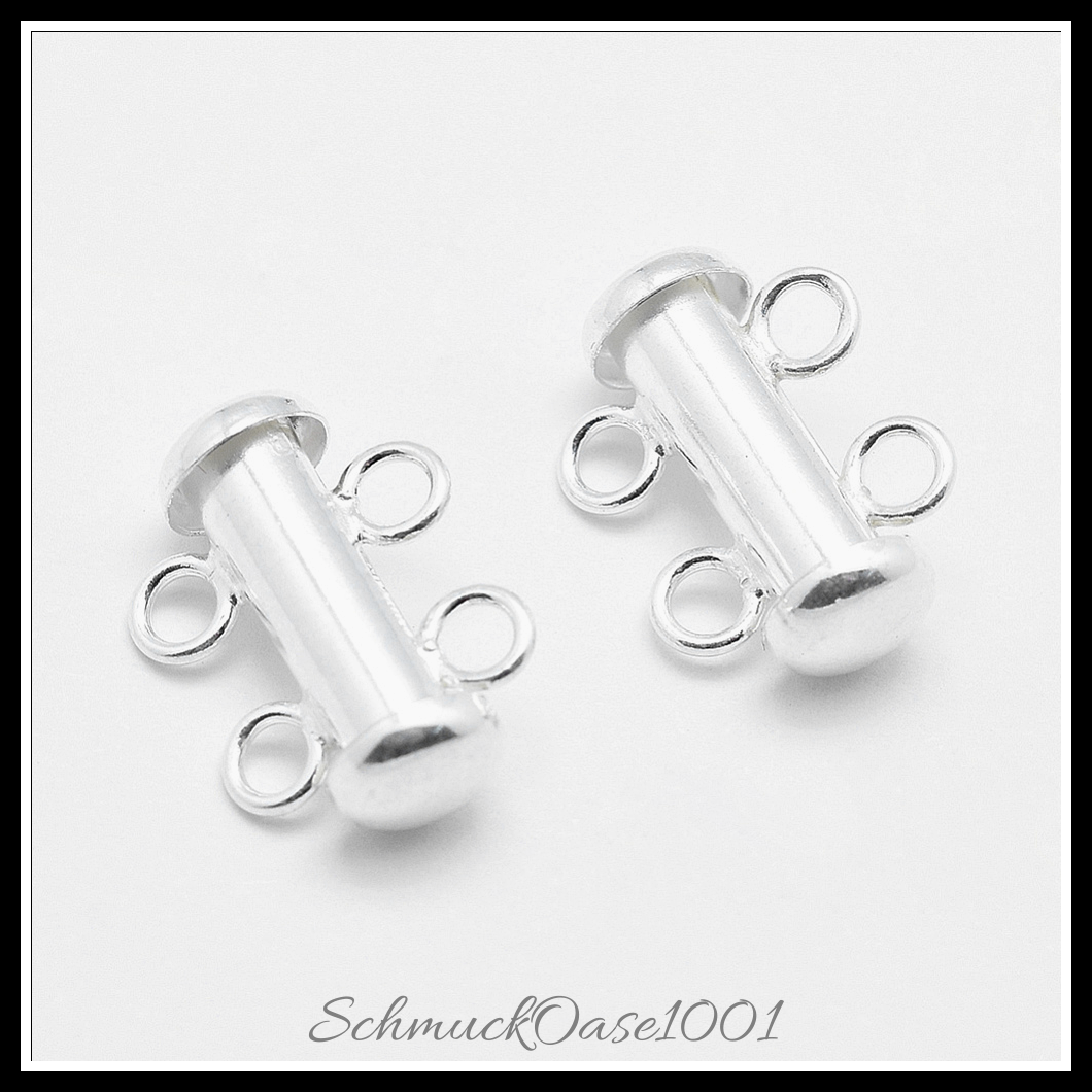 Sterling silber schnallen schiebeverriegelung, 925 silber geschnitzt – 1 stk. in den größen silber, perfekt für die herstellung individueller ketten und armbänder