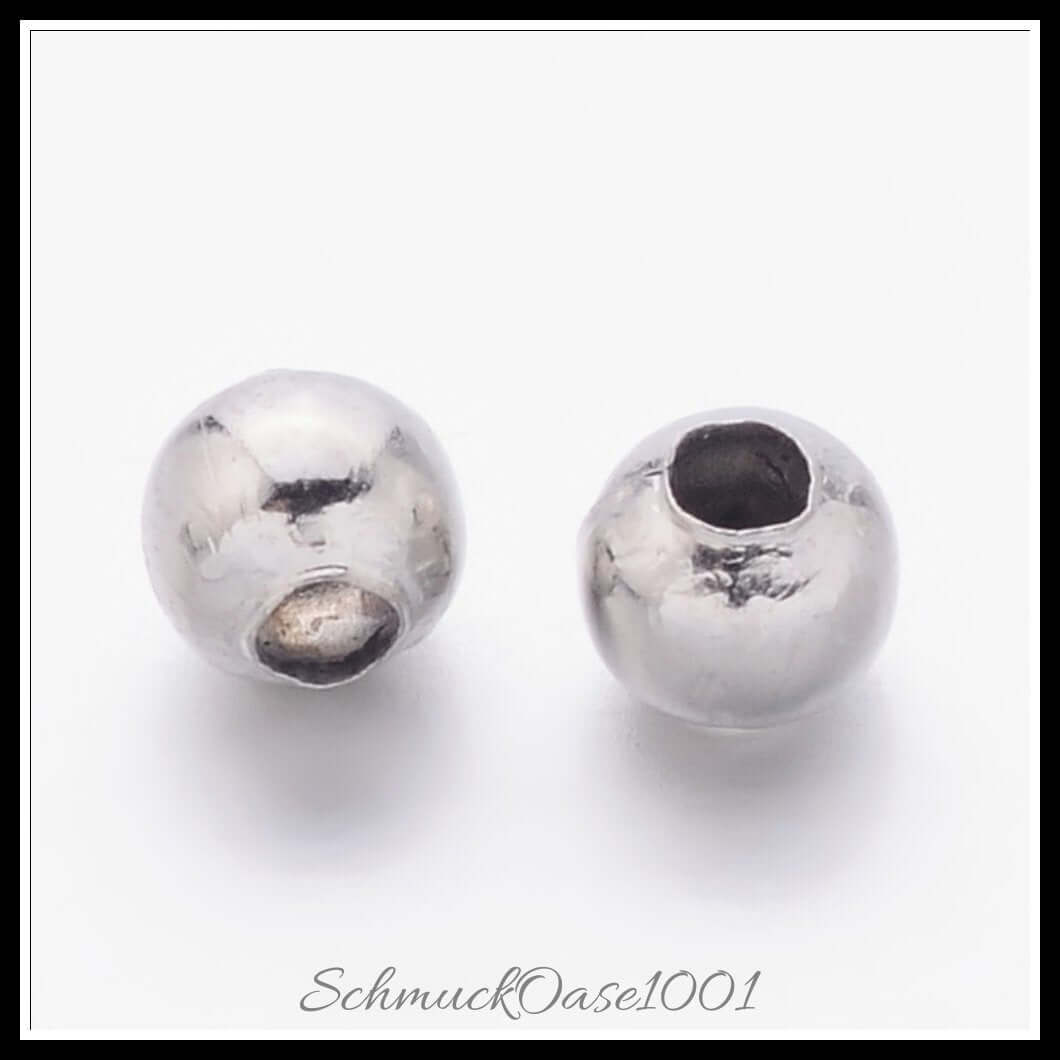 Eisen spacer beads – rund / ø3 mm – 30 g, aus eisen / rund, spacer beads in der farbe platin und größe ø3 mm, loch: 1 mm / 30 g