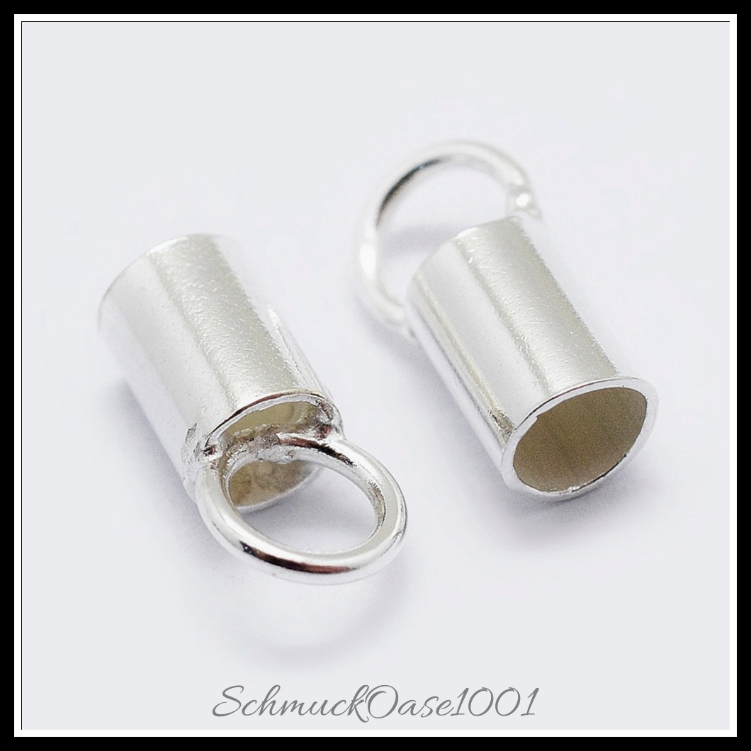 925 sterling silber schnurenden – silber, 0.8 mm innendurchmesser, 10 stk., perfekt für die herstellung individueller ketten und armbänder