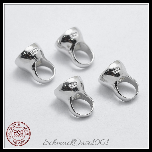 925 sterling silber schnurenden, geschnitzt – 2 stk. in den farben 925 sterling silber, schnurenden, geschnitzt, perfekt für die herstellung individueller ketten und armbänder