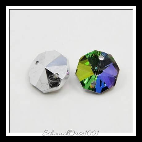 Glasperlen – octagon / 14x7 mm – 50 stück, in der farbe bunt, ausdrucksstark und ideal für auffällige designs