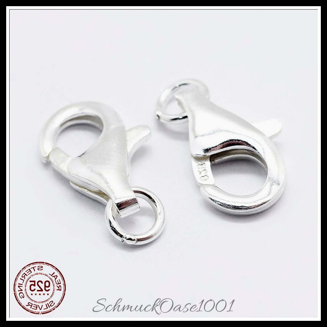 925 sterling silber karabinerverschluss – 15.5 mm – 2 stück, zusätzliches detailbild, perfekt für die herstellung individueller ketten und armbänder
