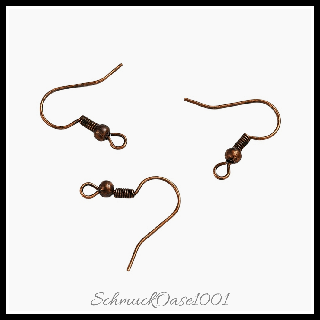 Messing ohrhaken – 18x17x0.8 mm bohrung: 2 mm 50 stk., aus antik bronze in der farbe messing, ohrhaken und größe 18x17x0.8 mm bohrung: 2 mm 50 stk.