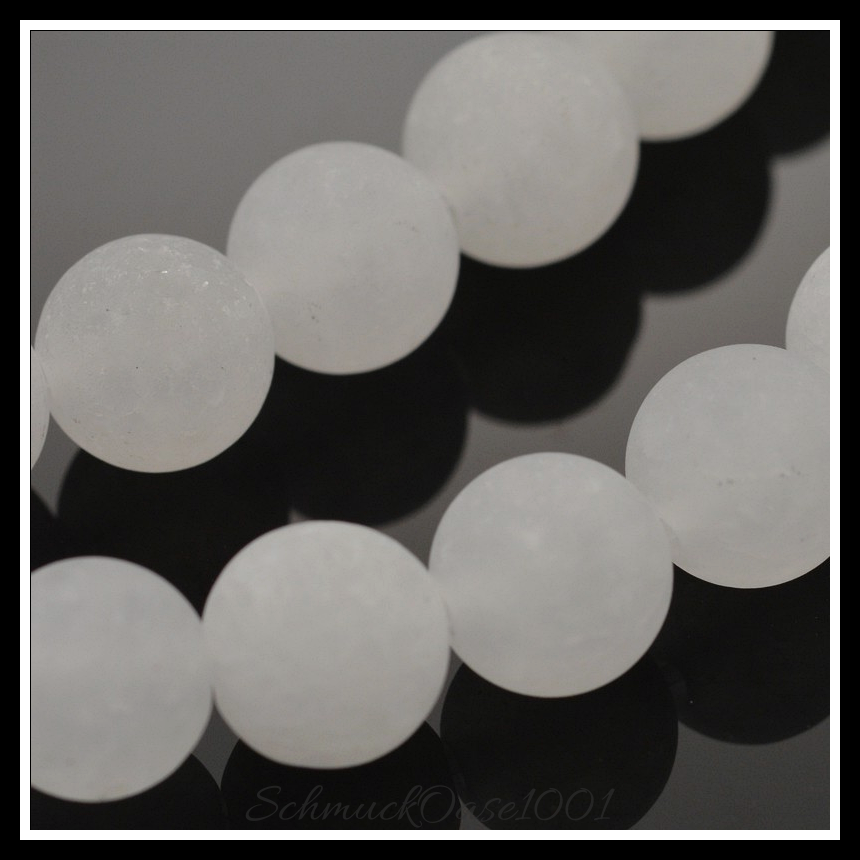Natürliche weiße jade perlen – rund, matt, 6 mm, 1 strang in den farben natuerliche weisse jade, rund, matt, ausdrucksstark und ideal für auffällige designs
