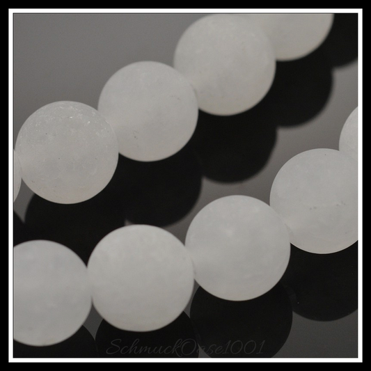 Natürliche weiße jade perlen – rund, matt, 6 mm, 1 strang in den farben natuerliche weisse jade, rund, matt, ausdrucksstark und ideal für auffällige designs