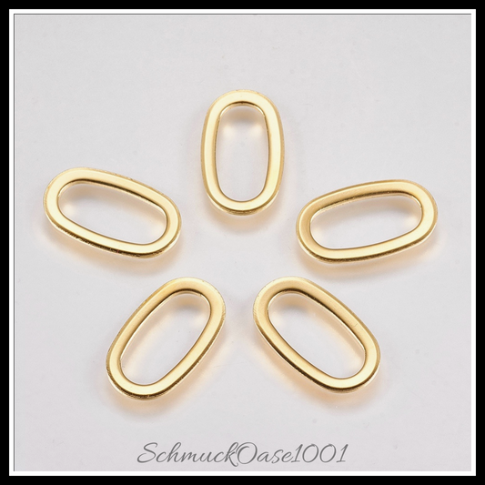 304 edelstahl verbinderringe, oval, edelstahl farbe, 20 stk., in der farbe 304 edelstahl