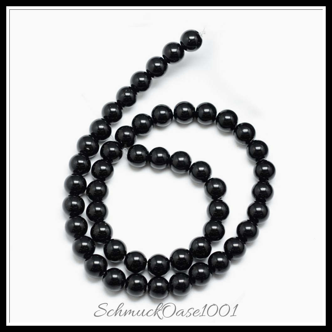 Synthetische schwarze steinperlenstränge, runde, 6 mm, 4 stränge, ausdrucksstark und ideal für auffällige designs