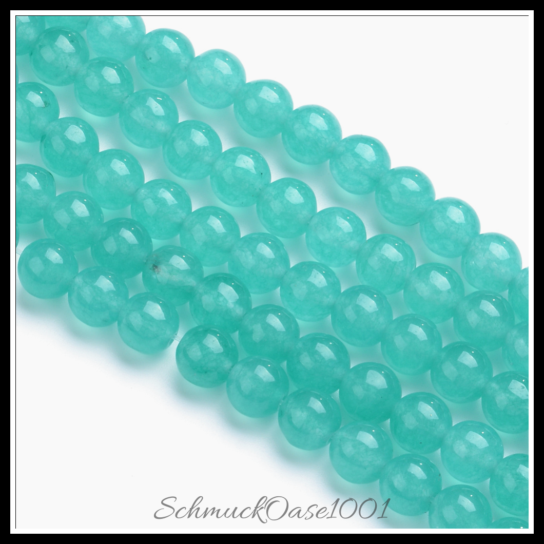 Natürliche jadeperlen, gefärbt – rund, 6 mm, verschiedene farben, in der farbe natuerliche weisse jade, gefaerbt, rund, ausdrucksstark und ideal für auffällige designs