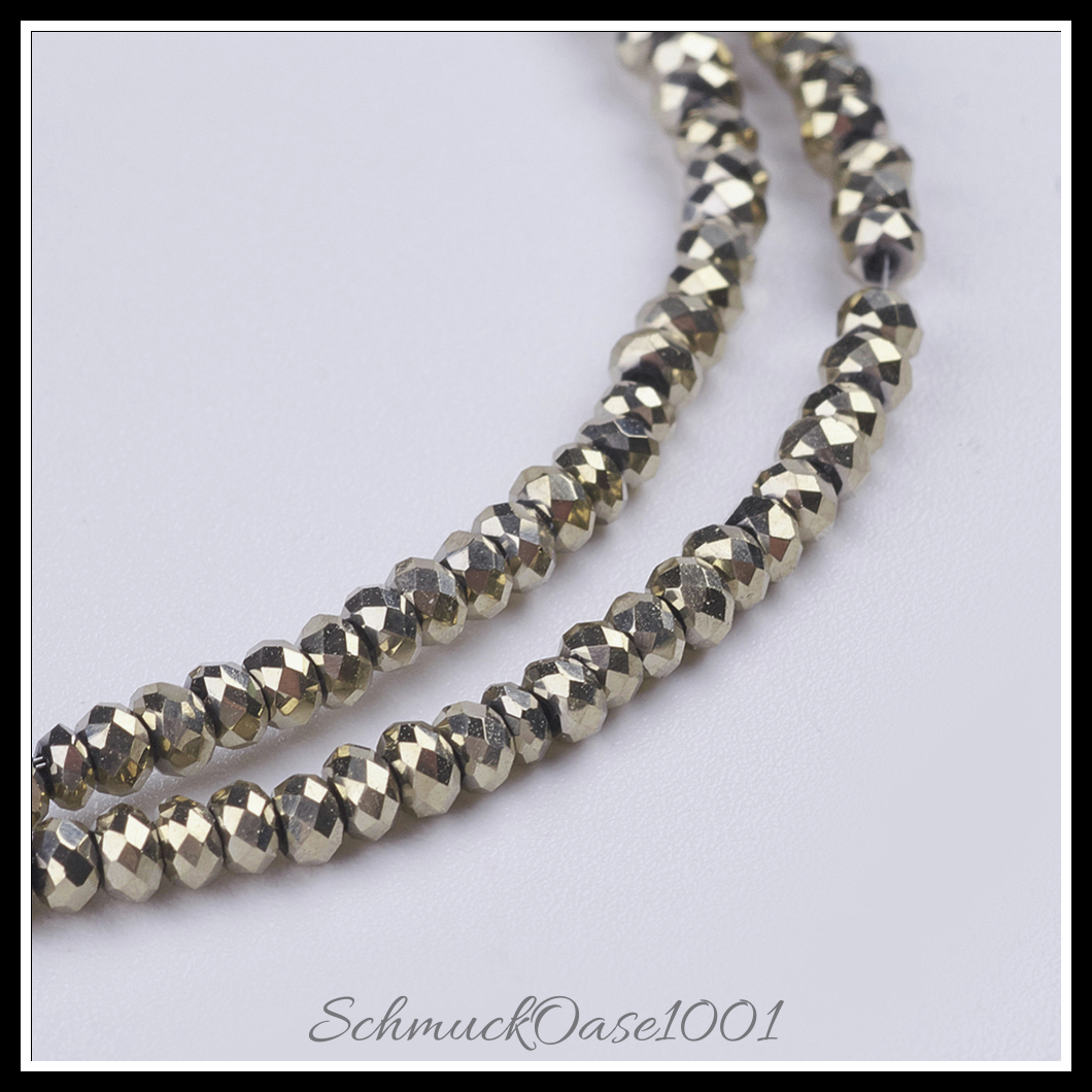 Facettierte rondelle – galvanisierte glasperlen, in schwarz,rot,grün,vergoldet-2 stränge, aus grün überzogen in der farbe glas, galvanisiert, voll plattiert, facettiert, rondell und größe 3x2 mm bohrung: 0.5 mm ca. 148 stk pro strang 14.9 zoll 2 stränge, ausdrucksstark und ideal für auffällige designs