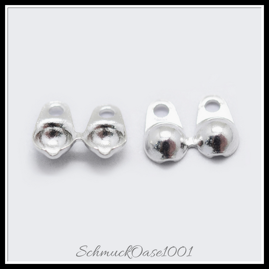 925 sterling silber knotenabdeckungen, silber – 10 stk., in der farbe 925 sterling silber, perle, knotenabdeckungen