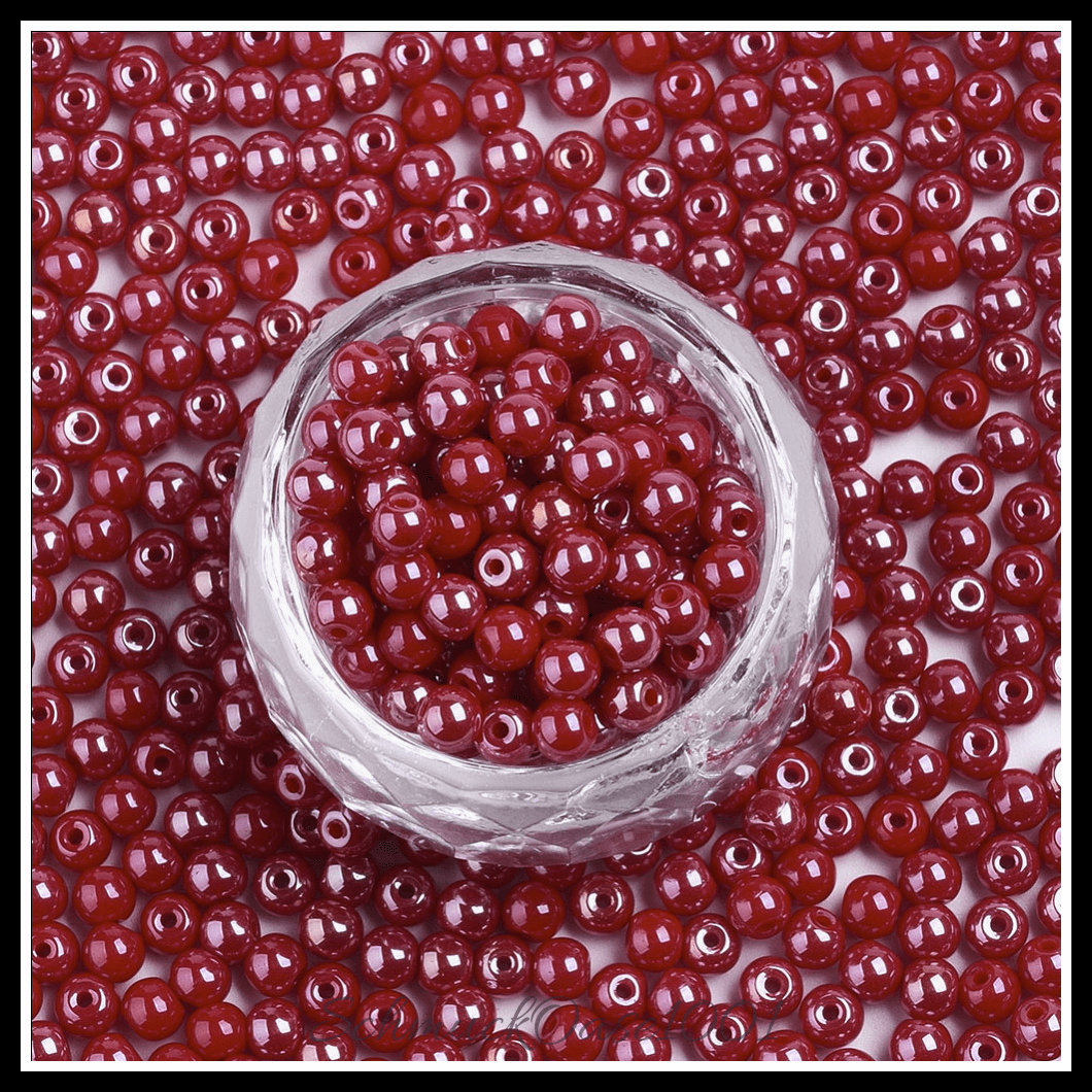 Undurchsichtige glasperlen – runde – dark khaki – glänzend – 40g, aus dark khaki in der farbe glas, undurchsichtig, glänzend, rund und größe 4x3 mm, loch: 1 mm; 40 gramm