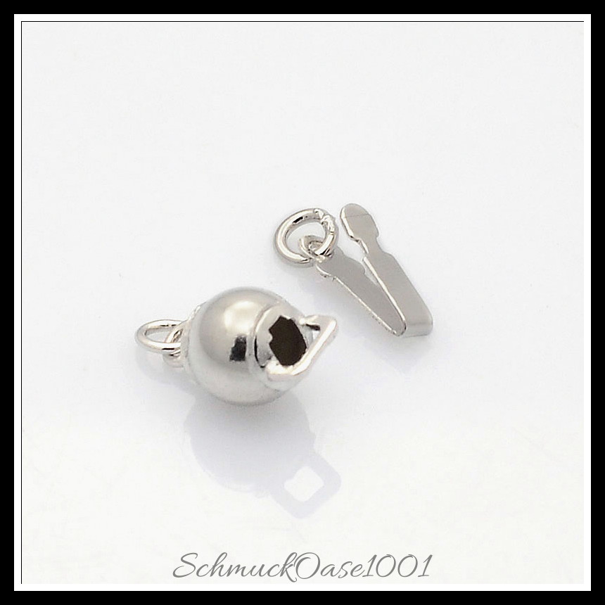 925 runde kastenschließe aus sterling silber, silber – 1 stk., perfekt für die herstellung individueller ketten und armbänder
