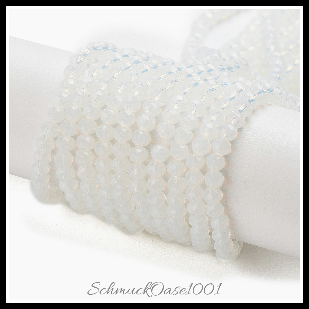 Glasperlen stränge facettiert rondell – transparent, 3x2.5-3 mm - 3 stränge, ausdrucksstark und ideal für auffällige designs