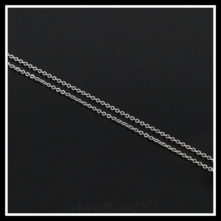 925 sterling silber halsketten, kabelkette, mit federring verschluss, platin farbe – 1 stk. in den farben 925 sterling silber, kabelkette, mit federring