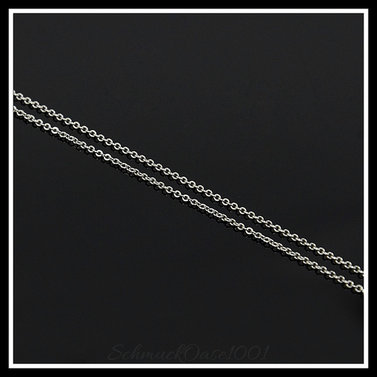 925 sterling silber halsketten, kabelkette, mit federring verschluss, platin farbe – 1 stk. in den farben 925 sterling silber, kabelkette, mit federring