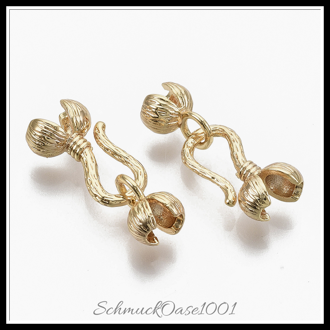 Messing-verschlüsse haken & s-haken, nickelfrei, echtes 18k vergoldet – 3 sets in den farben messing, nickelfrei, 18k vergoldet, perfekt für die herstellung individueller ketten und armbänder