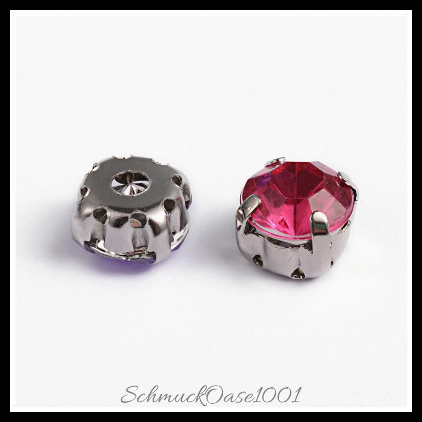 Nähen auf acryl strass – facettiert / 6x6x5 mm / 120 stück, aus acryl / strass, messingstifte, nähstein in der farbe mischfarben und größe 6x6x5 mm, loch: 1–1.5 mm / 120 st., kreativ und vielseitig einsetzbar