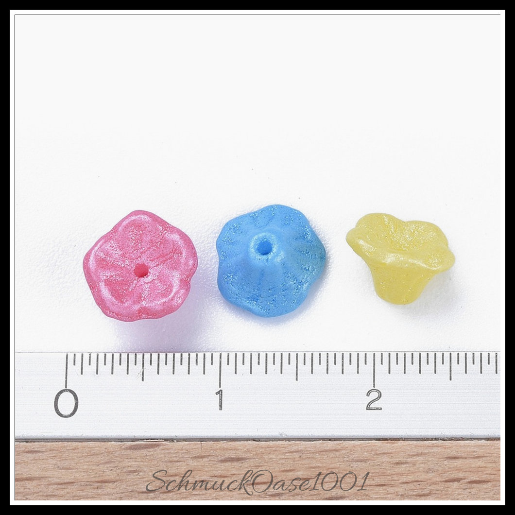 Tschechische lampworkperlen, trompetenblume – 30 stk. aus 7-7.5x5 mm bohrung: 0.9 mm 30 stk., ausdrucksstark und ideal für auffällige designs