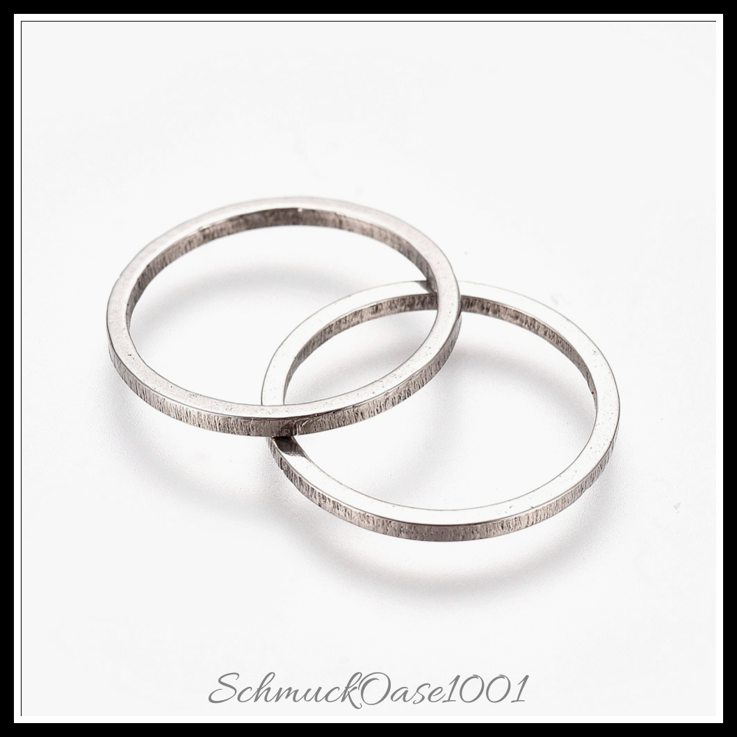 Edelstahl-verbindungsringe, ring, edelstahl farbe, 30 stk. in den farben edelstahl