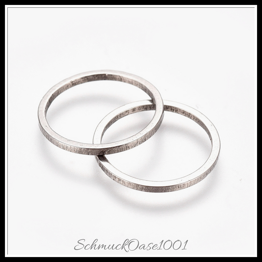 Edelstahl-verbindungsringe, ring, edelstahl farbe, 30 stk. in den farben edelstahl