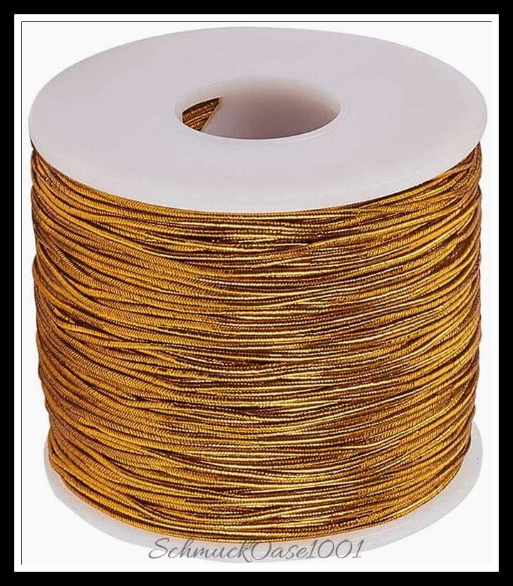 Elastische stretchschnur – rund / ø1–2 mm – dunkelgold – 1 rolle, in der farbe stretch, rund, elastisch, schnur