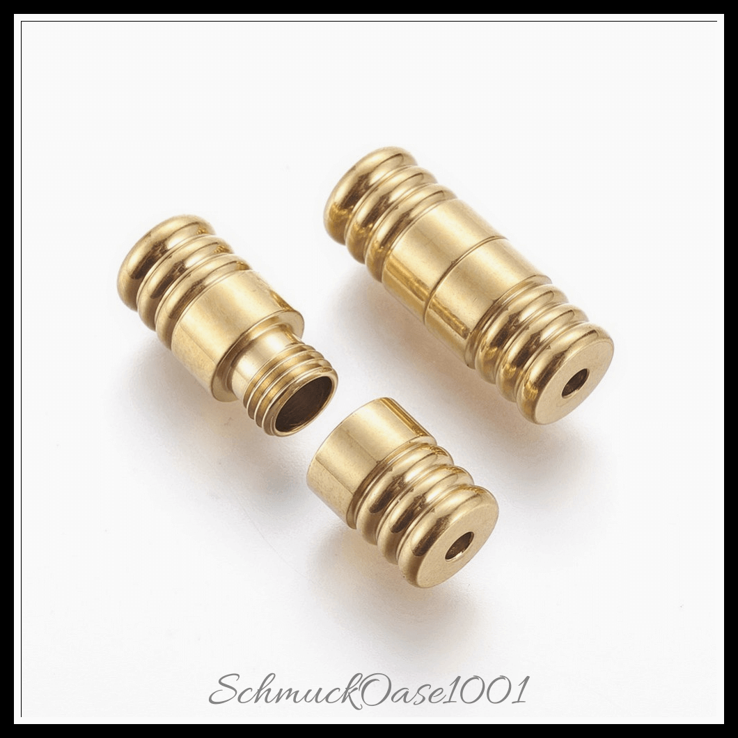 304 edelstahl schraube spangen – ionenbeschichtet (ip) – kolumne – golden – 4 stück, perfekt für die herstellung individueller ketten und armbänder