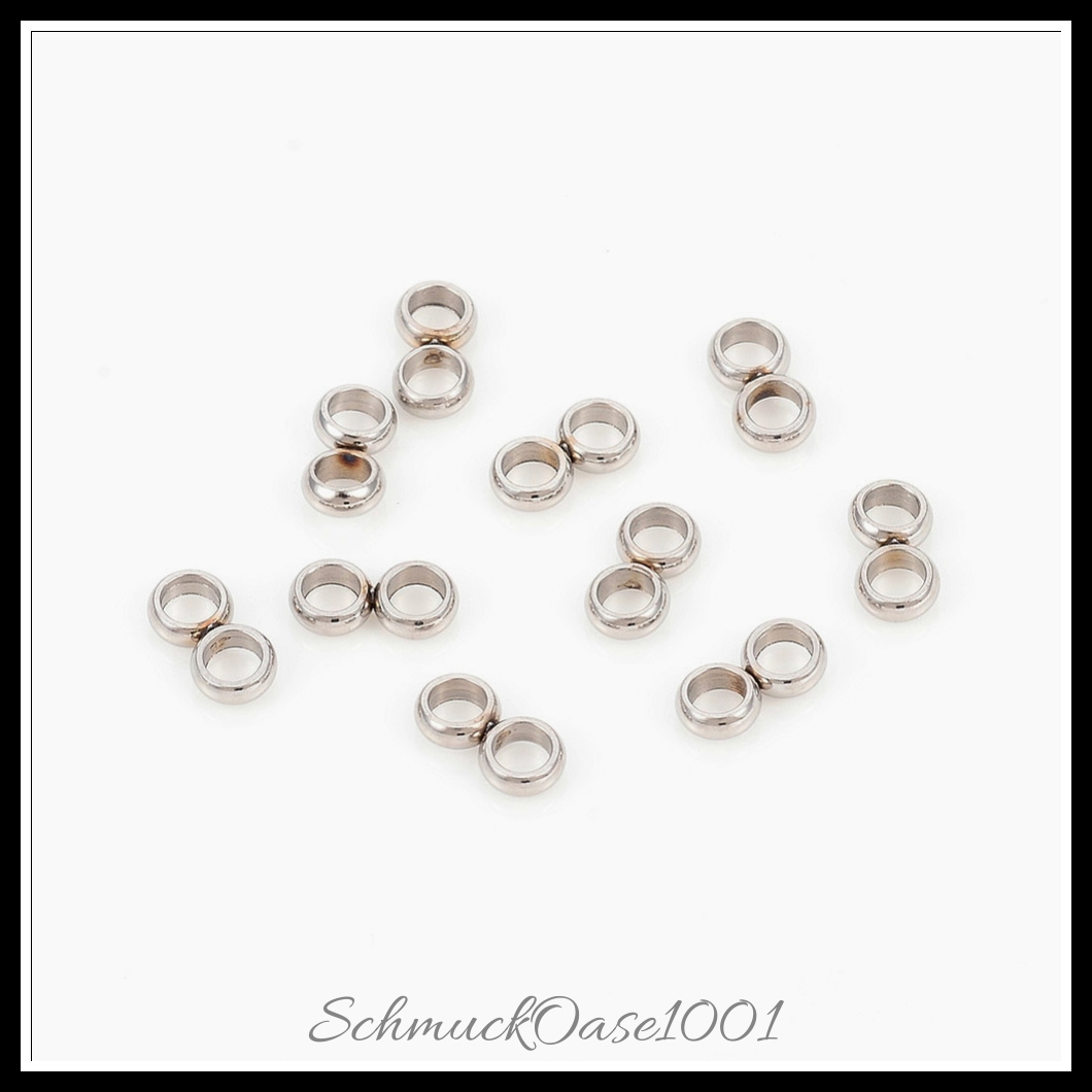 304 edelstahl-abstandsstangen, doppel-ring, 16 stk. in den farben 304 edelstahl