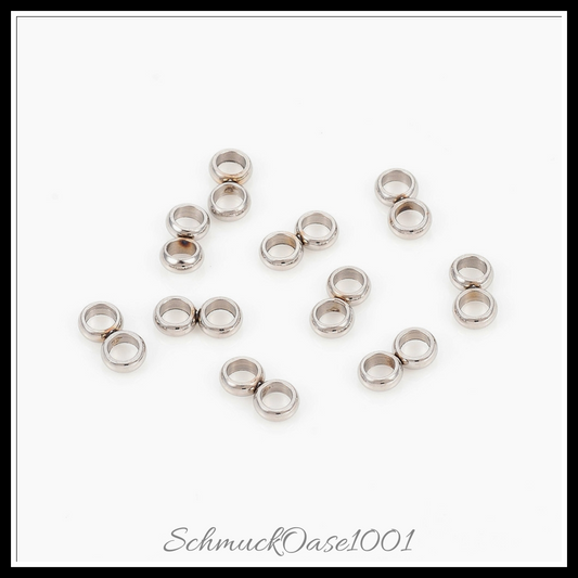 304 edelstahl-abstandsstangen, doppel-ring, 16 stk. in den farben 304 edelstahl