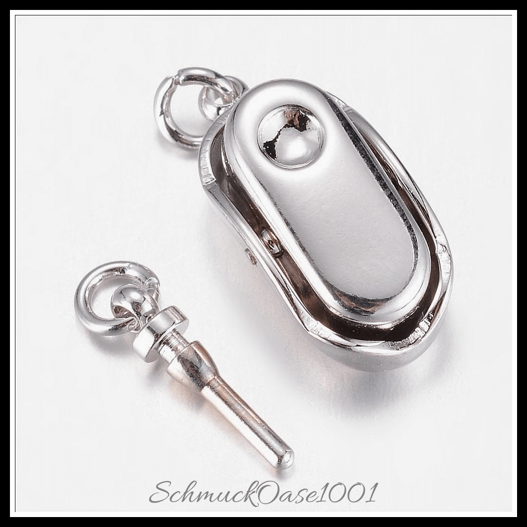 304 edelstahl box spangen – mischfarbe – 2 stück aus 20x8x7 mm, loch: 2.5 mm; stift: 1.2 mm, 2 stk., perfekt für die herstellung individueller ketten und armbänder