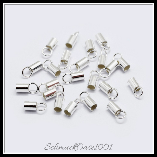925 sterling silber schnurenden – silber, 0.8 mm innendurchmesser, 10 stk. in den farben 925 sterling silber, schnurenden, perfekt für die herstellung individueller ketten und armbänder