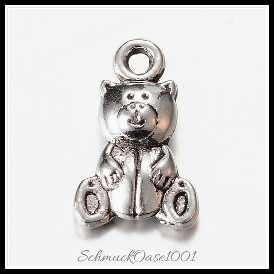 Tibetischer stil aluminium anhänger, bär, antik silber, 20 stk. in den farben aluminium, cadmiumfrei, bleifrei