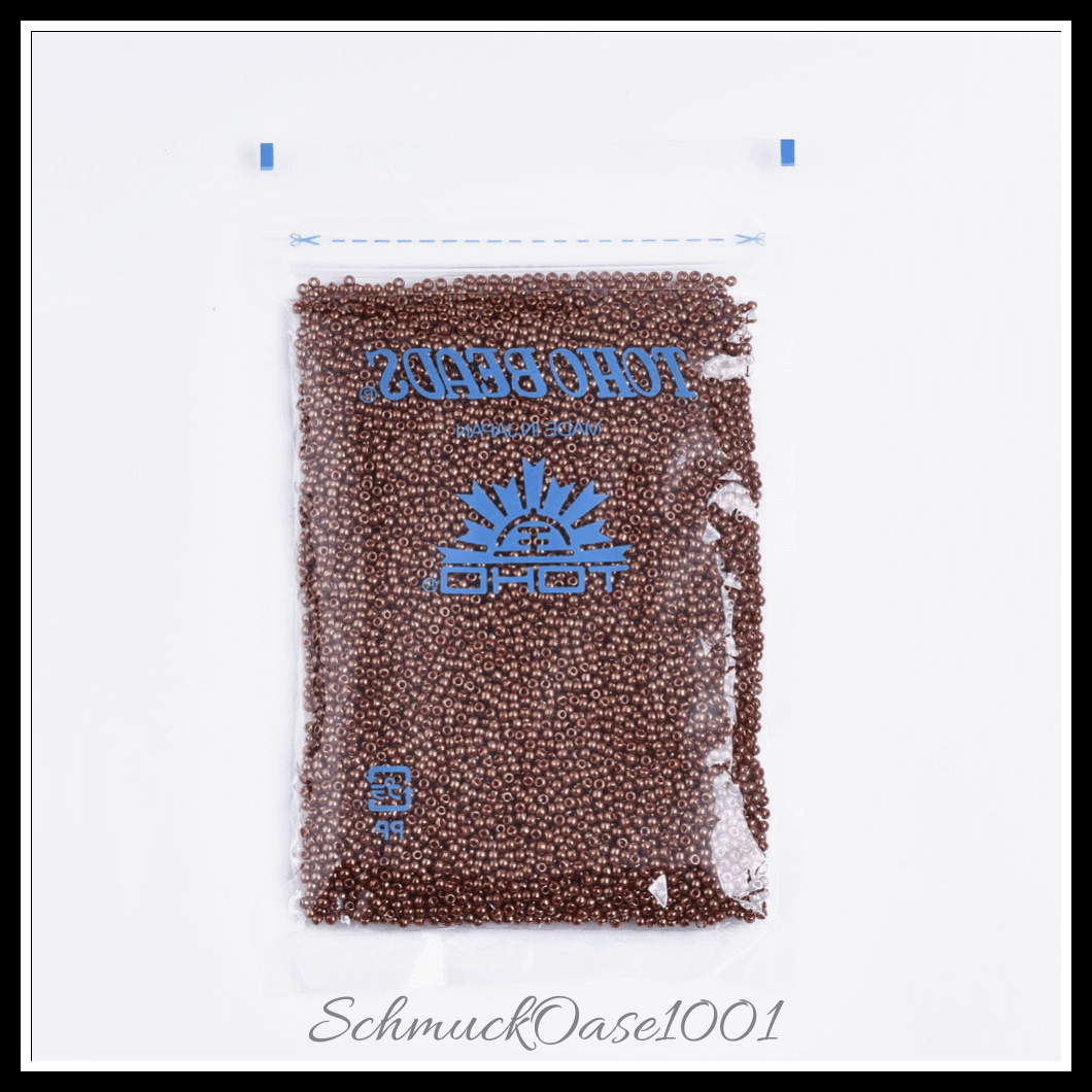 Toho runde rocailles – 11/0 – japanische rocailles – (1706) vergoldet – marmor schwarz – 20g, aus marmor schwarz in der farbe glas, toho, rund, 11/0, vergoldet, marmoriert und größe 11/0 2x1.5 mm, loch: 0.5 mm; 20 gramm