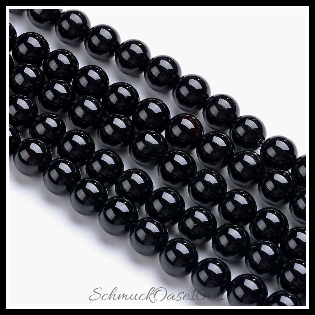 Natursteinperlenstränge – schwarzer onyx / ø4–4.5 mm / 2 stränge, in der farbe schwarz, ausdrucksstark und ideal für auffällige designs