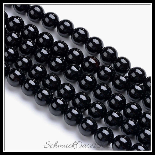 Natursteinperlenstränge – schwarzer onyx / ø4–4.5 mm / 2 stränge, in der farbe schwarz, ausdrucksstark und ideal für auffällige designs