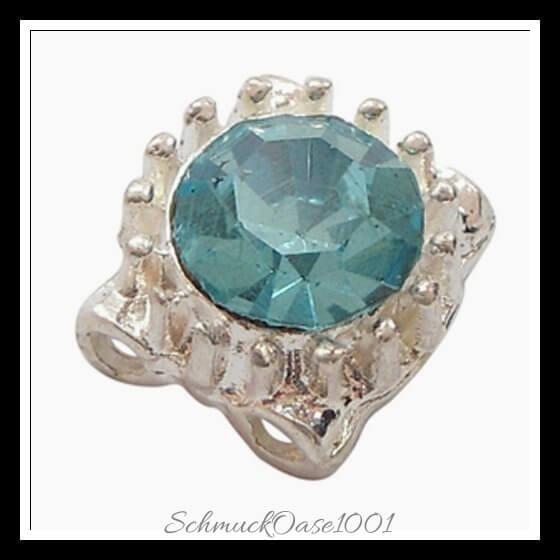 Legierung strass multilink – viereck / 9x9x6 mm / 10 stück, aus legierung / strass, viereck, klasse a in der farbe silberfarben misch und größe 9x9x6 mm, loch: 1 mm / 10 st.