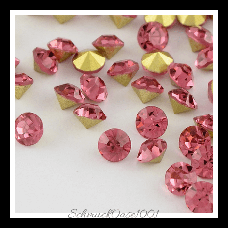 Glas strass steine – raute – gezeigte rückseite – light siam – 8mm – 50 stück, in der farbe glas strass, zurück vernickelt, raute