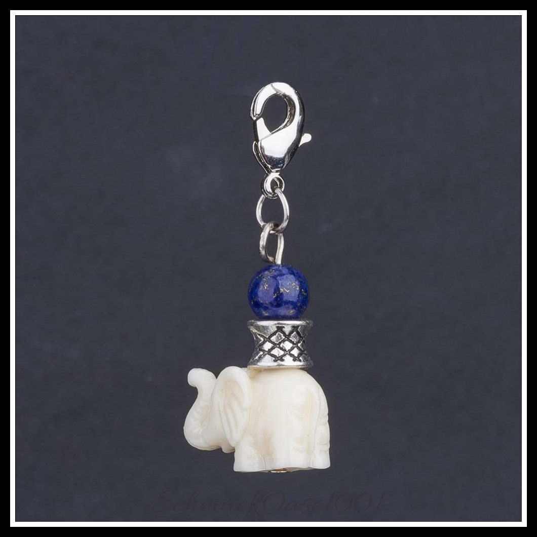 Natürliche lapis lazuli hängende dekorationen, elefant, 2 stk.