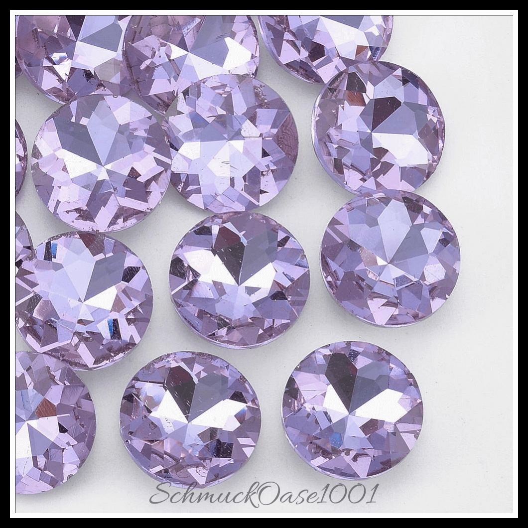 Similistein glas strass cabochons – facettiert – flachrund – blaugrün – 14mm – 40 stück, aus blaugrün in der farbe glas strass, similistein, zurück vernickelt, facettiert, flachrund und größe 14x5.8 mm, 40 stk.
