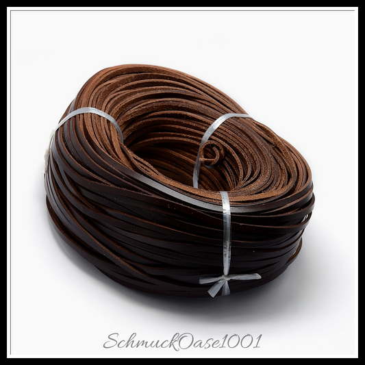 Weiches und strapazierfähiges lederband, sattelbraun, 3 meter in den farben leder