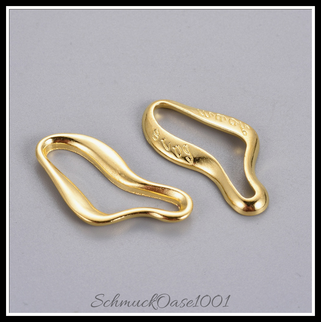 Tibetischen stil verbinderringe, twist, golden, 30 stk.