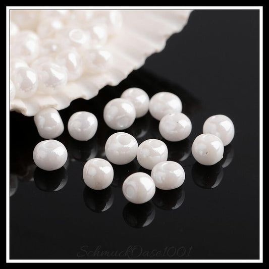 Fgb® ceylon glasperlen – 8/0 – 3x2 mm / 40 g, in der farbe muschel
