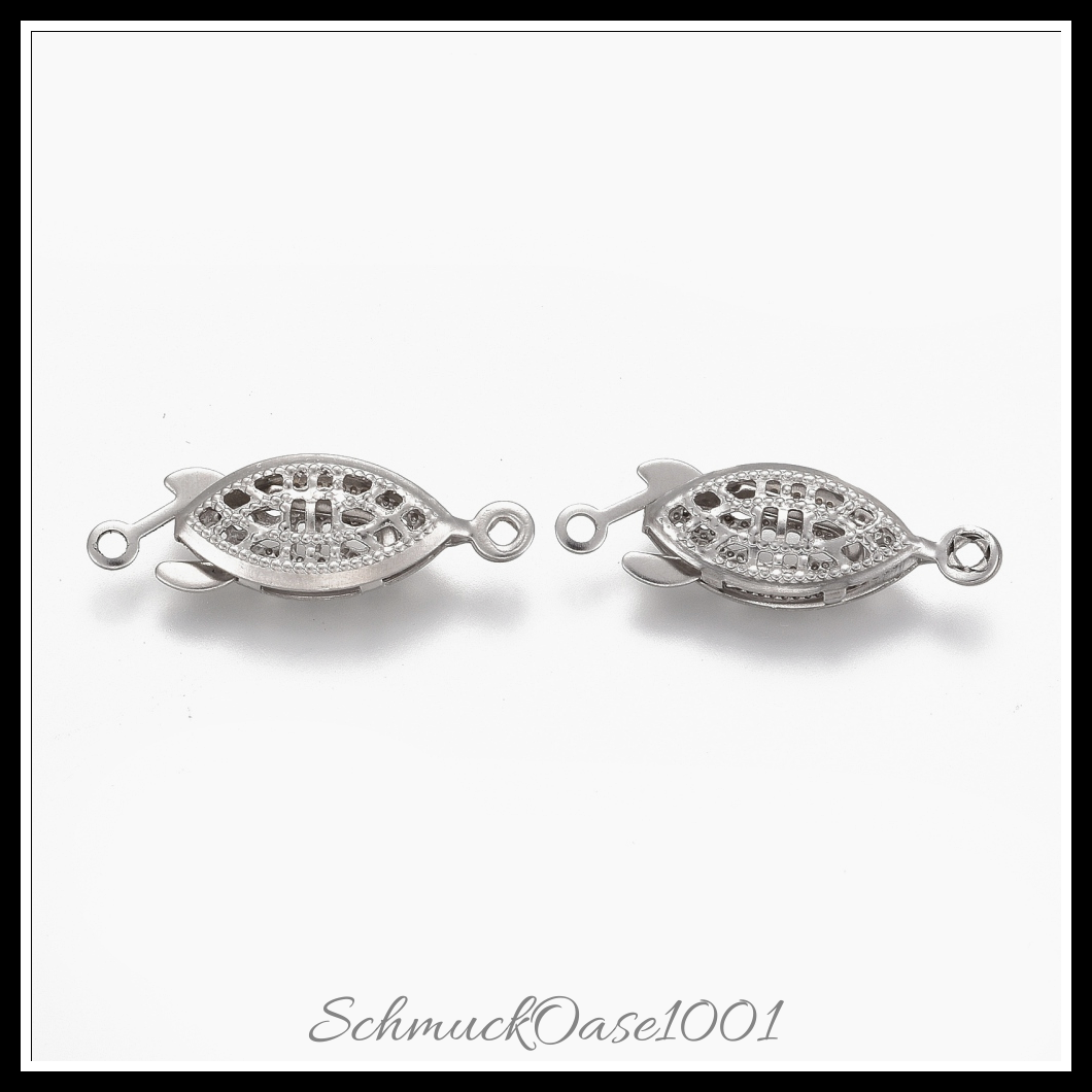 304 edelstahl box spangen, multi-strang-klammern, pferd auge, edelstahl farbe, 6 stk., in der farbe 304 edelstahl, perfekt für die herstellung individueller ketten und armbänder