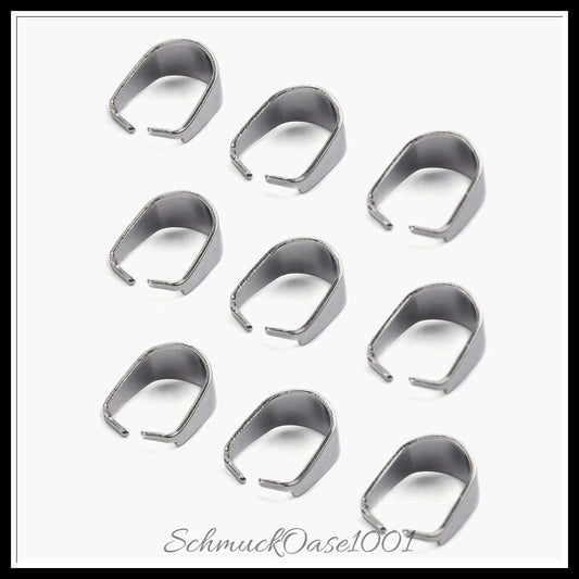 Snap-on bails – edelstahl / 10x7x5 mm / 30 stück, in der farbe edelstahl farbe