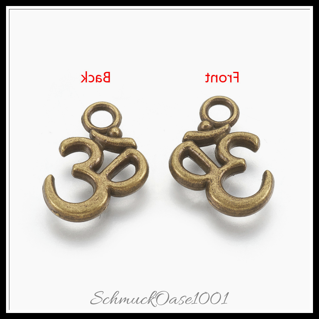 Aluminium anhänger & charms, aum/om-symbol, antik bronze, 20 stk., aus antik bronze in der farbe aluminium, cadmiumfrei, nickel- & bleifrei und größe 15.5x10.5x2 mm, bohrung: 2.5 mm