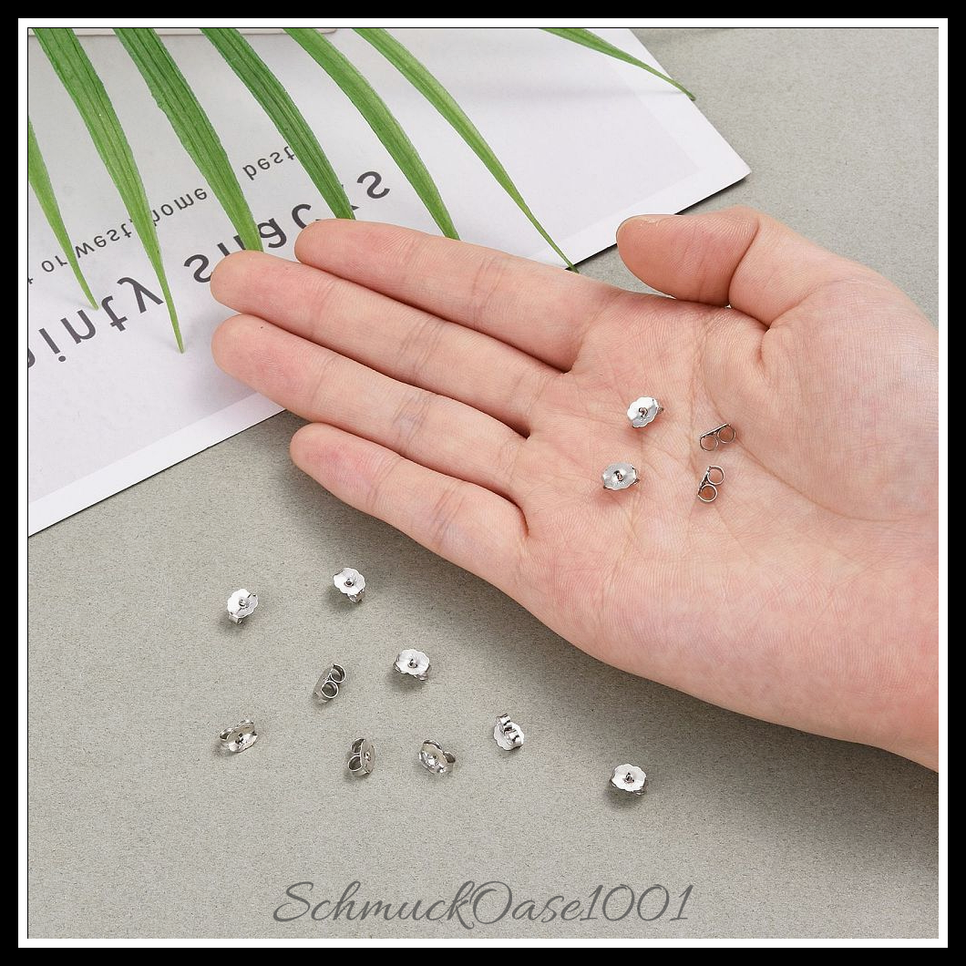 925 sterling silber ohrstecker, platiniert – platin farbe, 10 stk. in den farben 925 sterling silber, ohrstecker, platiniert und größen platin farbe