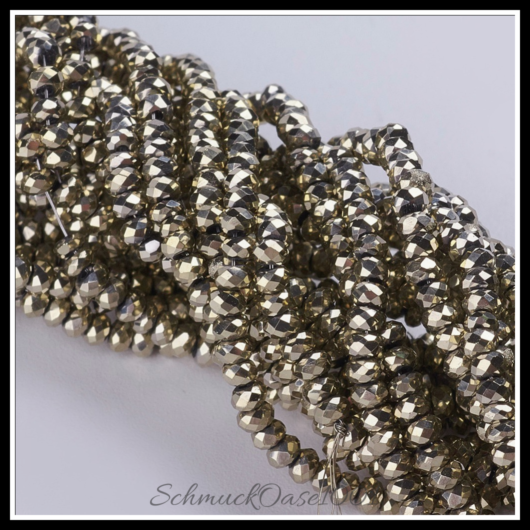 Facettierte rondelle – galvanisierte glasperlen, in schwarz,rot,grün,vergoldet-2 stränge, in der farbe glas, galvanisiert, voll plattiert, facettiert, rondell, vergoldet, ausdrucksstark und ideal für auffällige designs