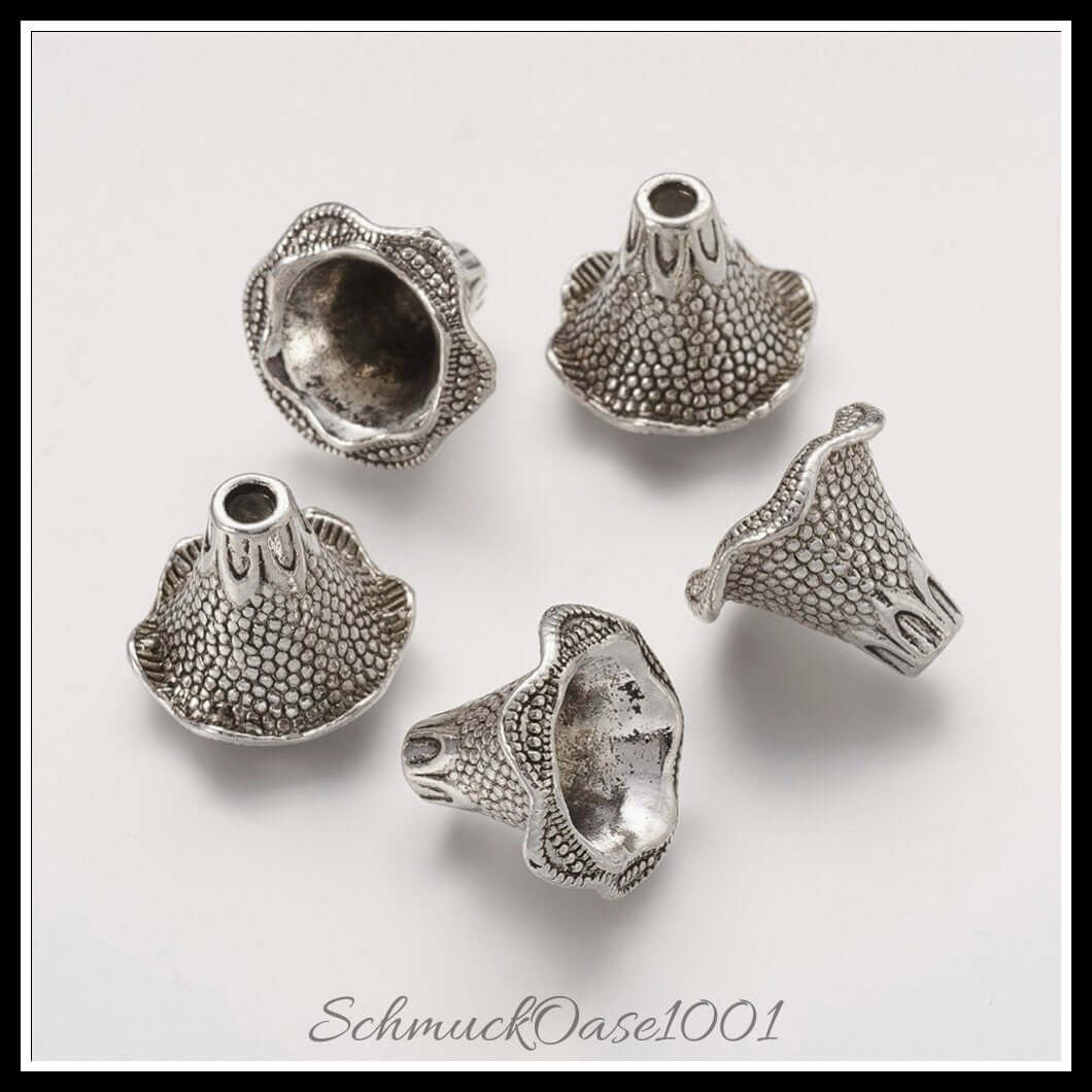 Tibetischen stil legierung perlenkappen – rund / 22x17 mm – 15 stück, in der farbe legierung, tibetischer stil, rund, perfekt für die herstellung individueller ketten und armbänder