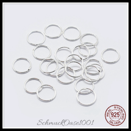 925 sterling silber verlötete biegeringe, runde ringe, silber – 20 stk., in der farbe 925 sterling silber, biegeringe, rund, verlötet